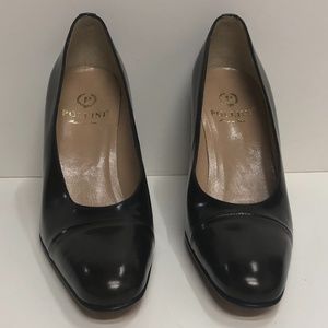 Pollini Black w/Brown Tip Plain High Heel